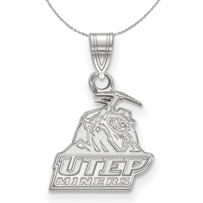Sterling Silver U. Of Texas At El Paso Small Necklace - 24 Inch